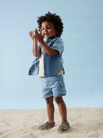 NAME IT | Mini Boy Fido Denim Grandad Collar Shirt