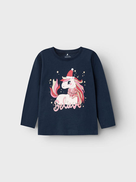 NAME IT | Mini Girl Christmas Long Sleeved Top