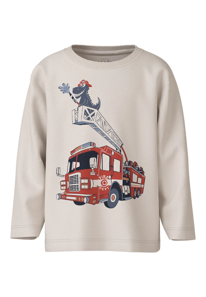 NAME IT | Mini Boy Fire Truck Long Sleeved Top